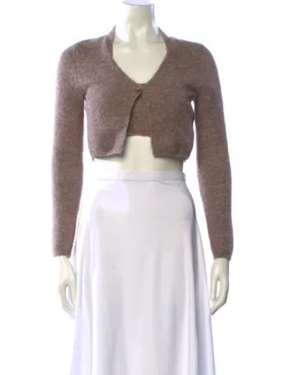 Pre-owned Alexander Wang Alpaca V-neck Sweater In Neutral