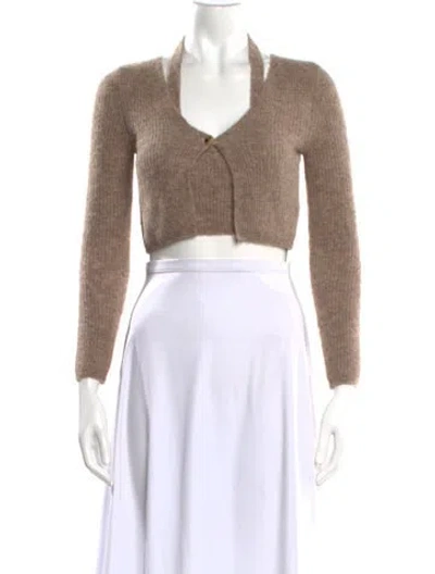 Pre-owned Alexander Wang Alpaca V-neck Sweater In Neutral