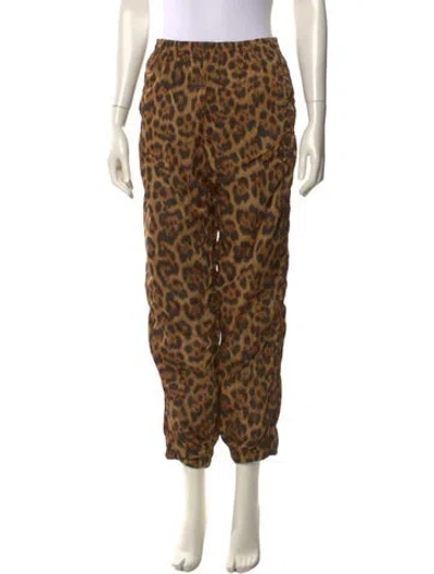Pre-owned Alexander Wang T Animal Print Straight Leg Pants In Brown