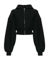 Alexander Wang T T By Alexander Wang Cropped Hoodie With Logo In Black