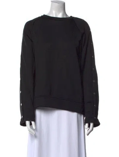 Pre-owned Alexander Wang T Bateau Neckline Long Sleeve Sweatshirt In Black