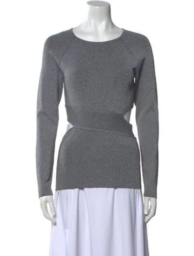 Pre-owned Alexander Wang T Bateau Neckline Long Sleeve Sweatshirt In Gray