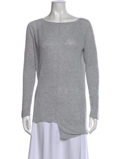 Pre-owned Alexander Wang Bateau Neckline Long Sleeve Top In Gray