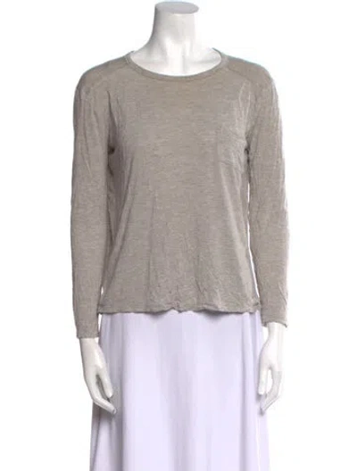 Pre-owned Alexander Wang Bateau Neckline Long Sleeve Top In Gray