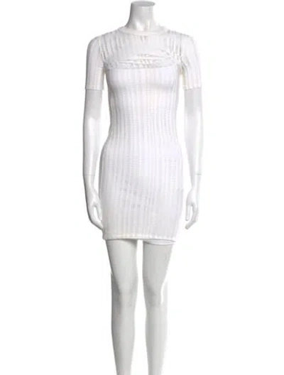 Pre-owned Alexander Wang Bateau Neckline Mini Dress In White