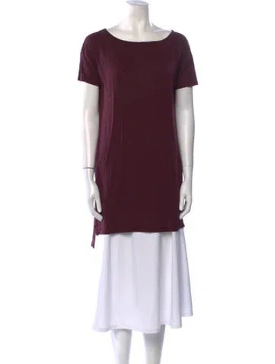 Pre-owned Alexander Wang T Bateau Neckline Short Sleeve Tunic In Burgundy