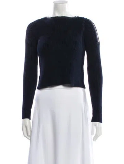 Pre-owned Alexander Wang Bateau Neckline Sweater In Blue