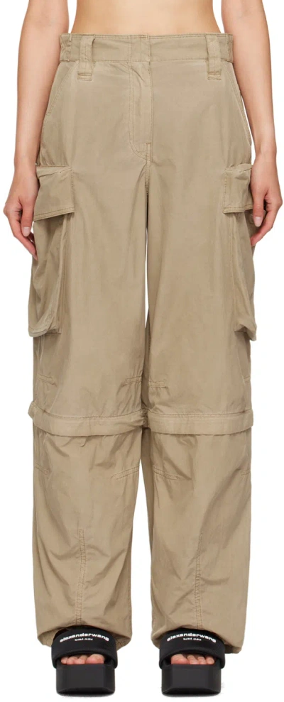 Alexander Wang T Beige Oversize Pockets Cargo Pants In Safari 210