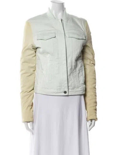 Pre-owned Alexander Wang T Biker Jacket In Green