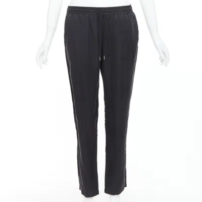 Pre-owned Alexander Wang T Black 100% Washed Silk T Logo Pajama Pants Xs