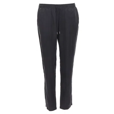 Pre-owned Alexander Wang T Black 100% Washed Silk T Logo Pajama Pants Xs