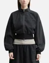Alexander Wang T Black Brushed Denim Funnel Neck Jacket In Black