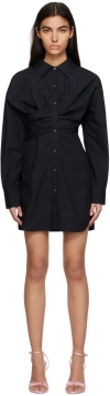 Alexander Wang T Black Button-up Minidress In 001 Black