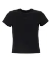 Alexander Wang T T By Alexander Wang Puff Logo Shrunken T-shirt In 001