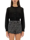 Alexander Wang T T By Alexander Wang Black Cropped Cardigan
