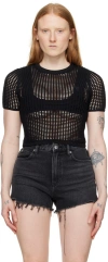 Alexander Wang T Black Cropped T-shirt In 001 Black