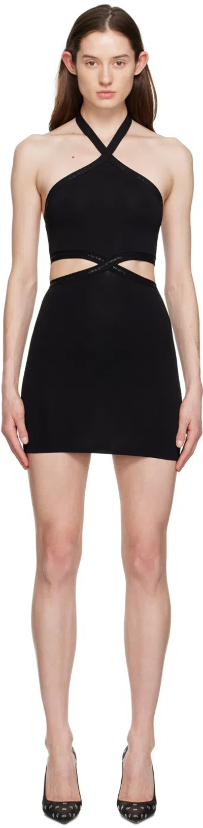 ALEXANDER WANG T BLACK HALTER MINIDRESS