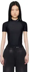 Alexander Wang T Black Logo Detailed Rash Guard In Black