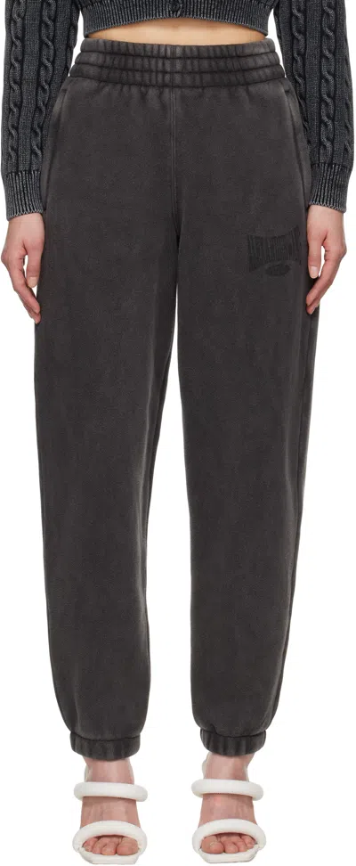 Alexander Wang T Black Logo Lounge Pants In Faded Black