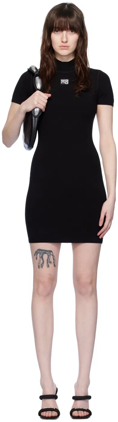 Alexander Wang T Black Mock Neck Minidress In 001 Black