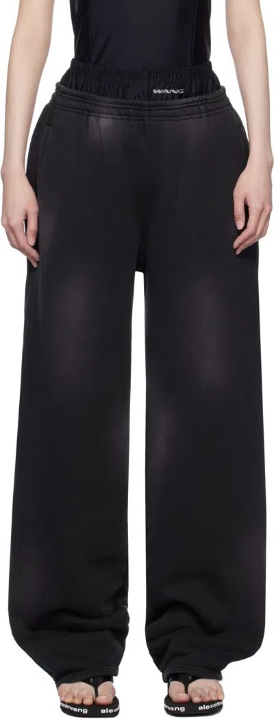 Alexander Wang T Black Pre-styled Boxer Brief Sweatpants