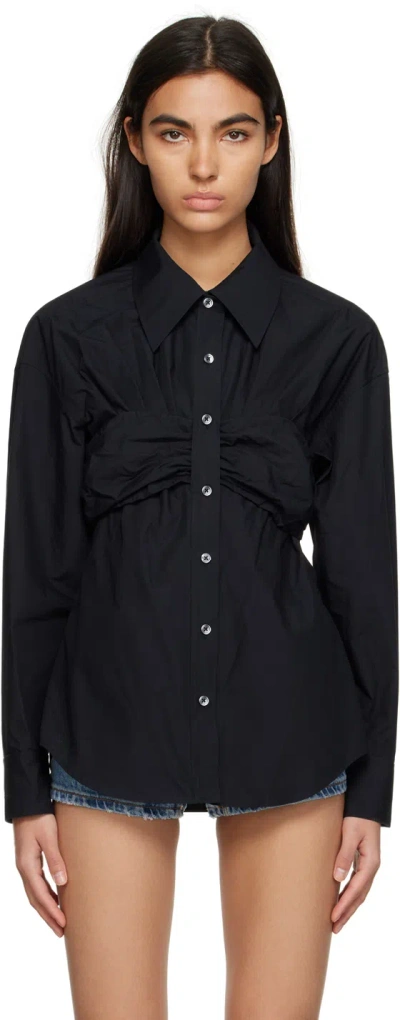 Alexander Wang T Black Ruched Shirt In 001 Black