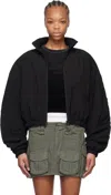 Alexander Wang T Black Ruched Track Jacket In Black