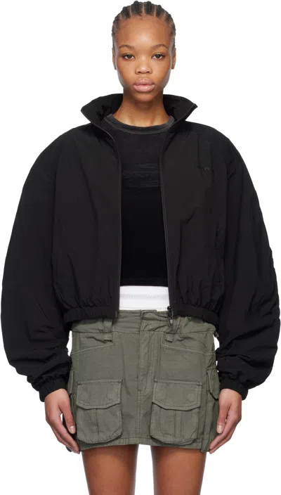 Alexander Wang T Black Ruched Track Jacket