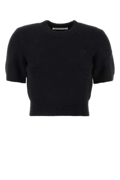 ALEXANDER WANG T BLACK STRETCH NYLON SWEATER