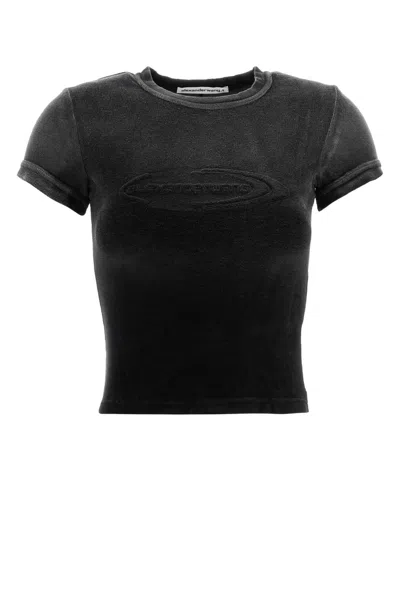 Alexander Wang T T By Alexander Wang Black Stretch Terry Fabric T-shirt