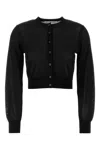 Alexander Wang T T By Alexander Wang Logo Patch Cropped Knit Cardigan In Black