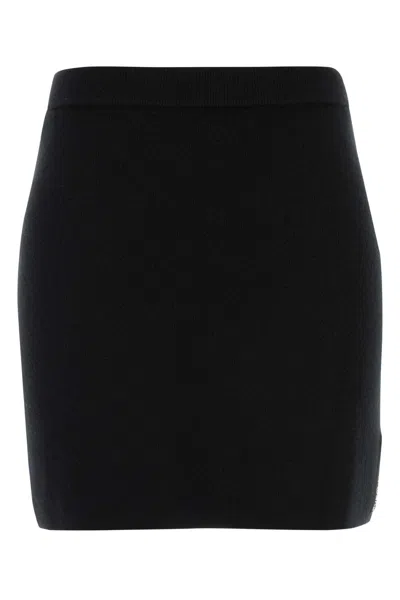 ALEXANDER WANG T BLACK WOOL BLEND MINI SKIRT