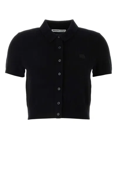 Alexander Wang T T By Alexander Wang Logo Patch Polo Shirt In Black