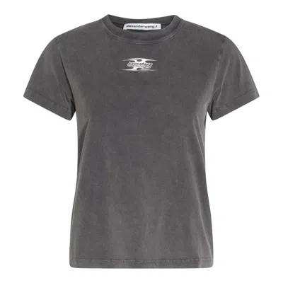 Alexander Wang T Blade Logo-embossed T-shirt In Grey