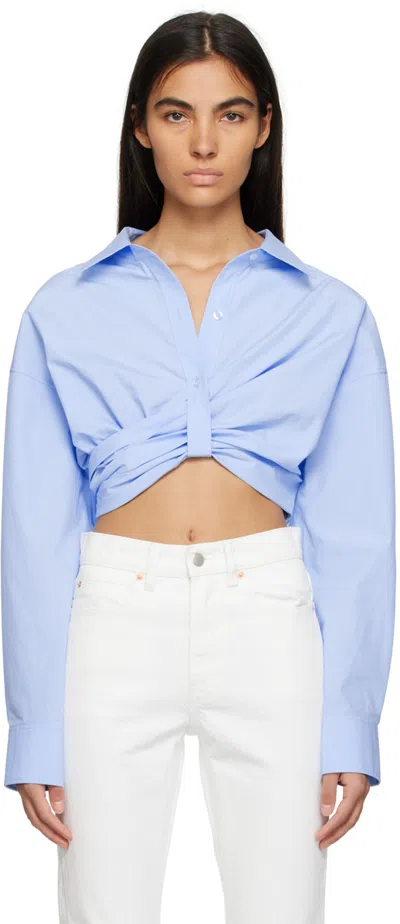 Alexander Wang T Blue Cropped Shirt In Chambry Blue