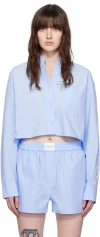 ALEXANDER WANG T BLUE CROPPED SHIRT