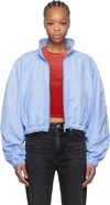 Alexander Wang T Blue Ruched Track Jacket In Washed Sky