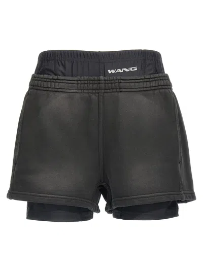 Alexander Wang T T By Alexander Wang Shorts With Logo In Black