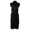 Alexander Wang T By Alexander Striped Midi Dress In Black Rayon In Black