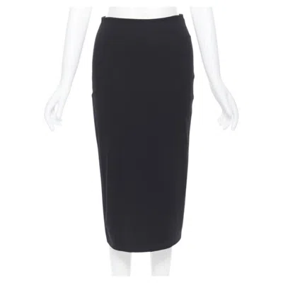 Pre-owned Alexander Wang T By  Black Rayon Polyester Center Slit Stretch Pencil Skirt S