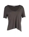 Alexander Wang T By  Classic Pocket Tee In Olive Green Rayon In Green