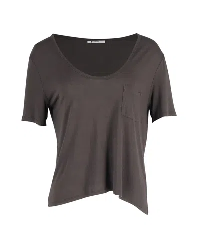 ALEXANDER WANG T BY ALEXANDER WANG CLASSIC POCKET TEE IN OLIVE GREEN RAYON 