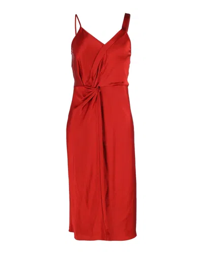 Alexander Wang T By  Draped Dress In Red Satin