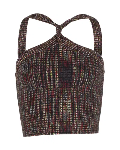 Alexander Wang T By  Halter Crop Top In Multicolor Rayon