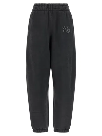 Alexander Wang T By  Hotfix Logo Joggers In Black