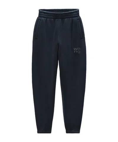 Alexander Wang T By  Logo Embellished Tapered Pants In Blue