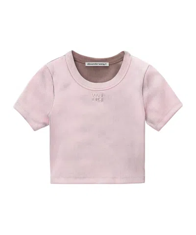 Alexander Wang T By  Logo Embossed Cropped Top In Purple
