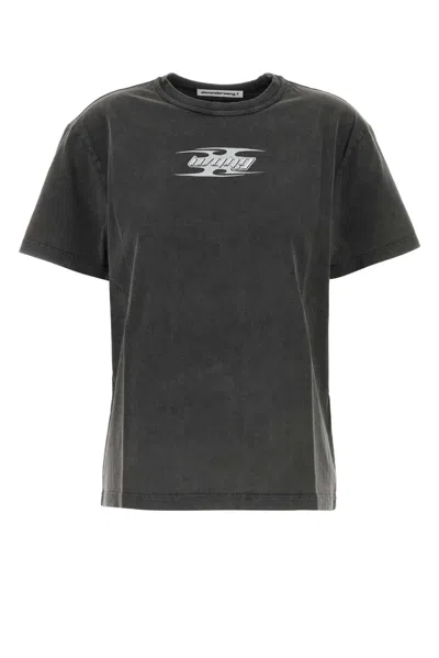 Alexander Wang T By  Short Sleeve Tee With Blade Logo In Gray