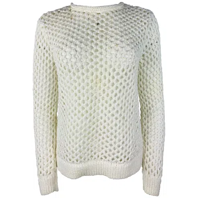 Pre-owned Alexander Wang T By  White Knit Sweater Top, Size Small