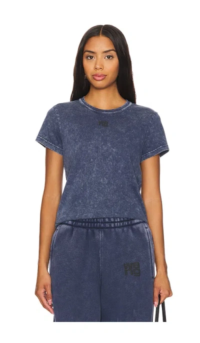 ALEXANDER WANG ESSENTIAL JERSEY SHRUNK TEE WITH PUFF LOGO